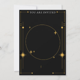 Convites Estrelas Douradas e Pretas Personalizáveis