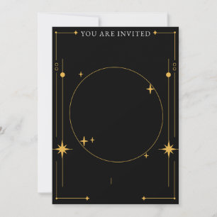 Convites Estrelas Douradas e Pretas Personalizáveis