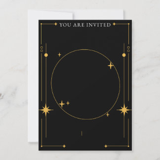 Convites Estrelas Douradas e Pretas Personalizáveis