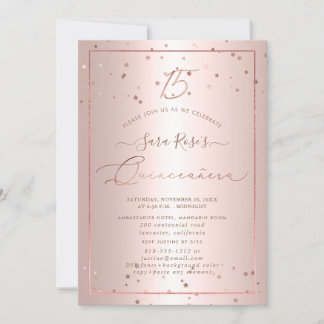 Convites Estrelas Douradas PixDezines Quinceanera