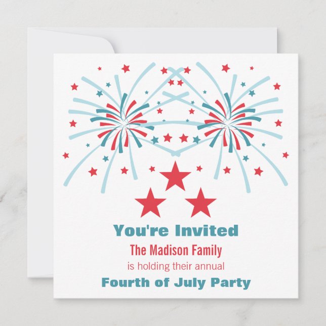 Convites Estrelas e fogos de artifício (Frente)