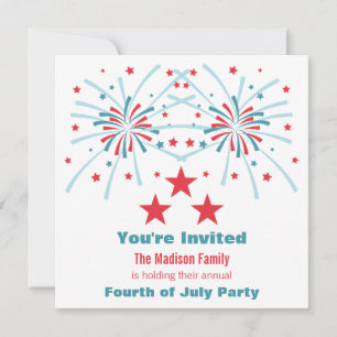 Convites Estrelas e fogos de artifício