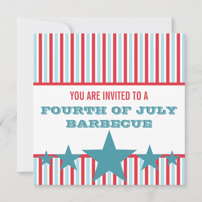 Convites Estrelas e Stripes Negros Convidam (Frente)