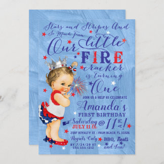 Convites Estrelas e Stripes Tema da Vintagem do Quarto de j