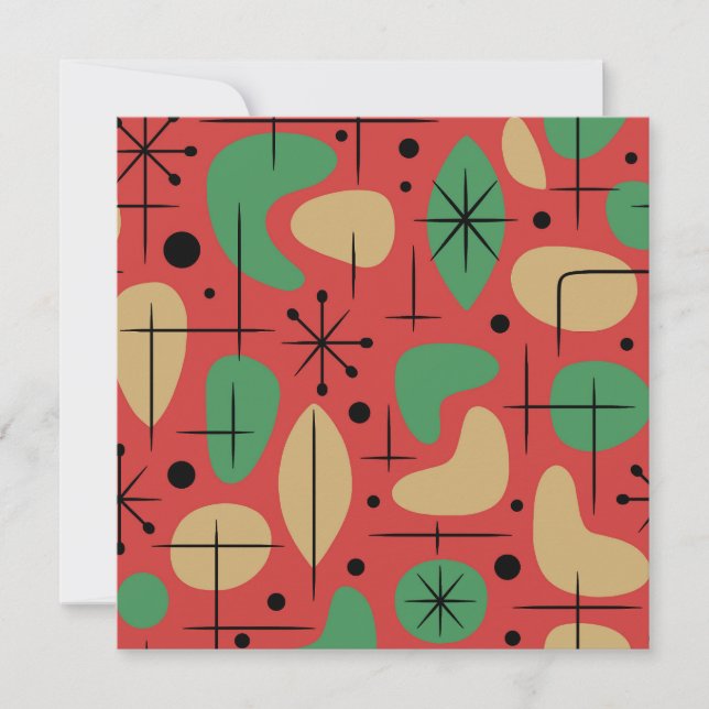 Convites Estrelas Explosivas de Natal Modernas de Meados do (Frente)