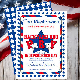 Convites Estrelas Festivas e Gretas Patrióticas de julho 4º