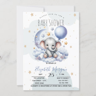 Convites Estrelas Lua Nuvens Urso de Pelúcia Chá de Bebê