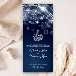 Convites Estrelas Mágicas da Noite Azul Casamento Islâmico 