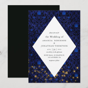 Convites Estrelas Místicas Floral Damasco Casamento