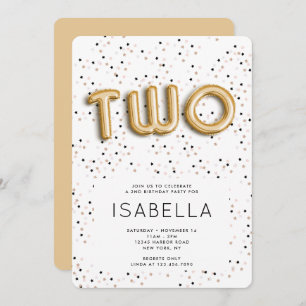 Convites Estrelas n segundo aniversário do Tipo Balão de Fo