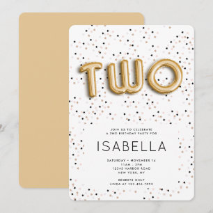 Convites Estrelas n segundo aniversário Tipo Balão de Fol