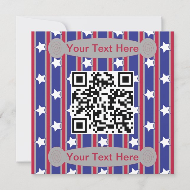 Convites Estrelas Patrióticas Diversas e Ricos e faixas QR (Frente)