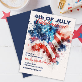 Convites Estrelas Patrióticas e Greve 4 de julho Celebração