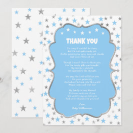Convites Estrelas prateadas brilhantes garotinho azul