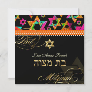 Convites Estrelas Psicodélicas da PixDezine, Bat Mitzvah