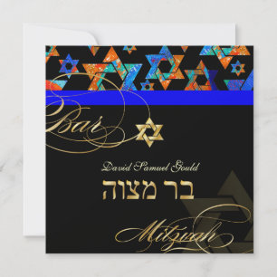 Convites Estrelas Psicodélicas PixDezines, Bar Mitzvah