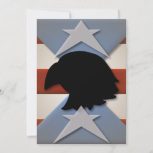 Convites Estrelas Red Flag Eagle Silhouette