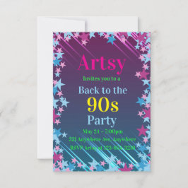 Convites Estrelas Rosa e Azul