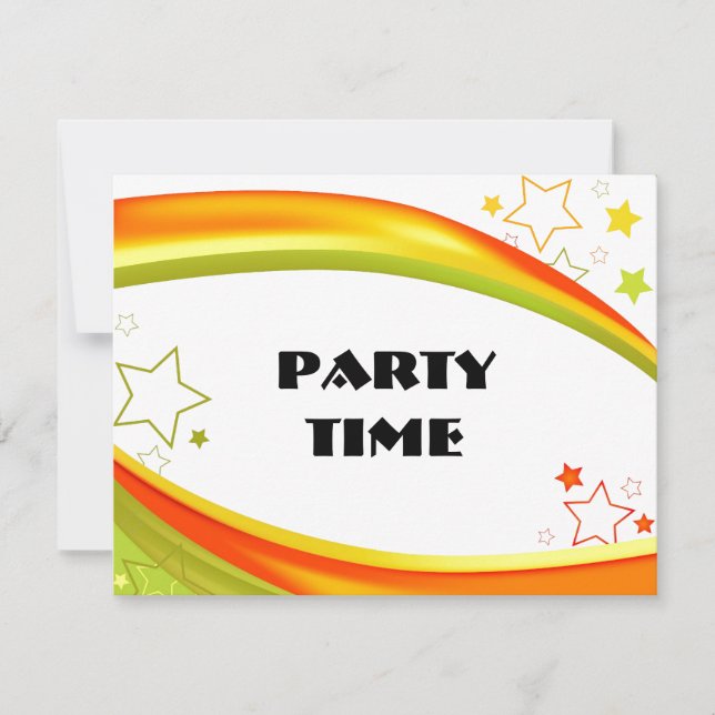 Convites Estrelas Verde e Laranja (Frente)