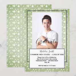 CONVITES ESTRELAS VERDES MODERNAS FORMANDOS MASCULINAS | FE