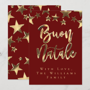 Convites Estrelas Vermelhas Douradas Buon Natale Itália Fe
