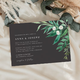 Convites Estufa | Casamento de Folhagem de Aquarela Verde