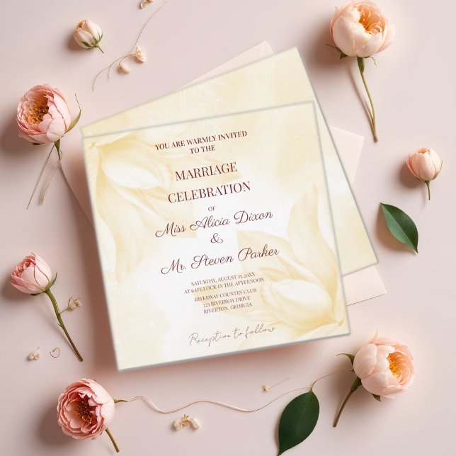 Convites Eteal Magnolia Flower, Casamento (Criador carregado)