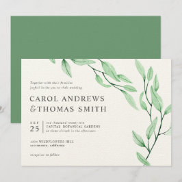 Convites Eteal Verde | Casamento Chic Botanic Leaves