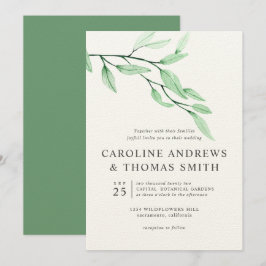 Convites Eteal Verde | Casamento Chic Botanic Leaves