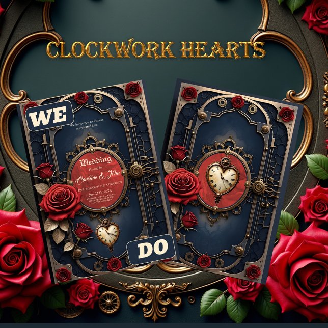 Convites Eternal Elegance – Clockwork Heart (Criador carregado)