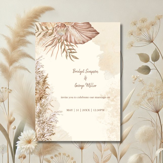 Convites Eterno Boho Neutral Wedding (Criador carregado)