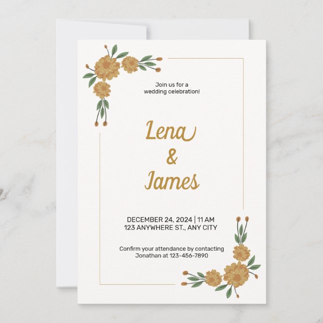 Convites Eterno e Romântico Floral (Frente)