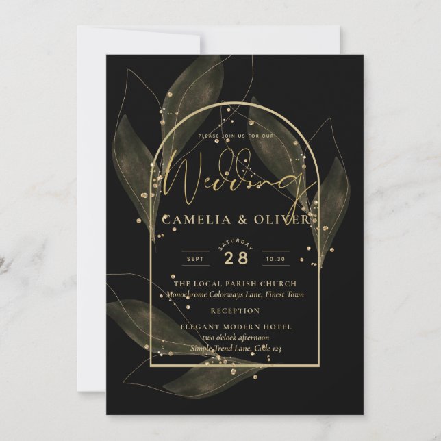 Convites Eterno Elegance Black Themed Weding (Frente)