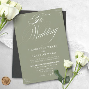 Convites Eterno Elegance Sage Green Wedding