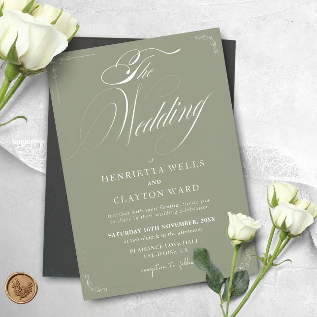 Convites Eterno Elegance Sage Green Wedding (Criador carregado)