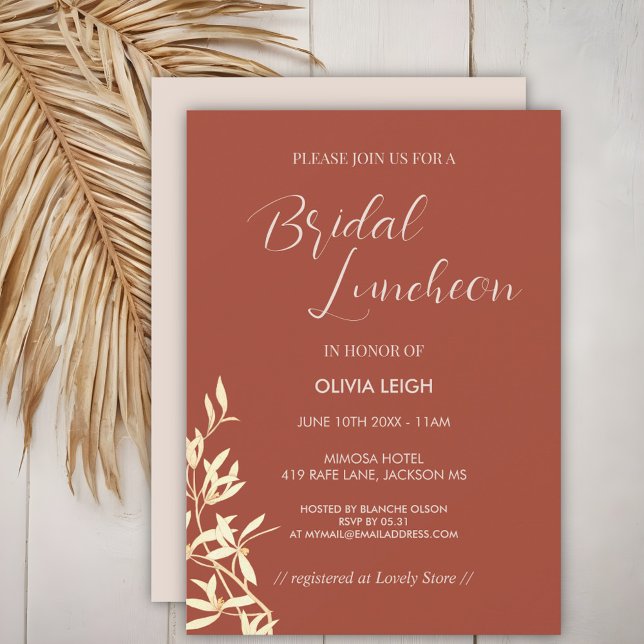 Convites Eterno Floral Rustic Bridal Luncheon (Criador carregado)