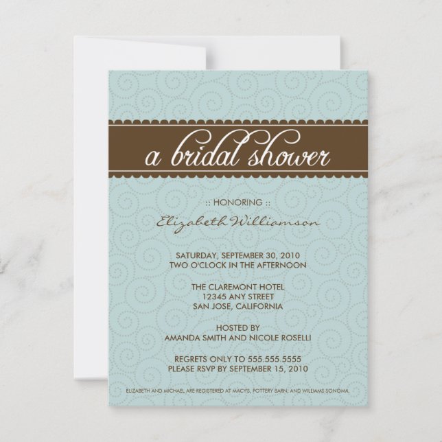 Convites Eterno Invite (aqua/chocolate) (Frente)
