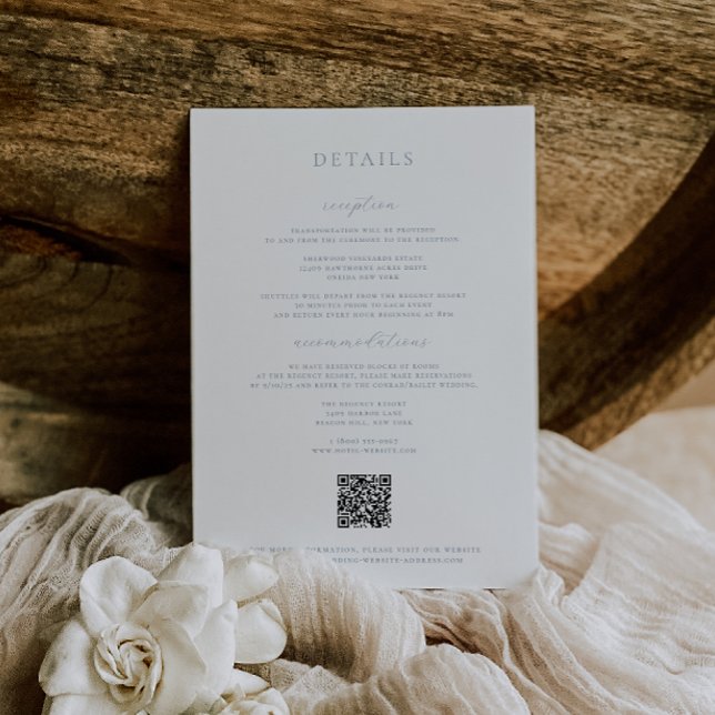 Convites Eterno Vinha Crest Dusty Blue (Criador carregado)