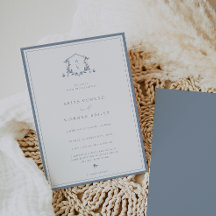 Eternos Vinhas Azuis Dusty Monograma Crest de Casa