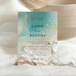 Convites Ethereal Shoreline Minimalist Beach Wedding<br><div class="desc">Set a serene tone for your seaside nuptals with the Ethereal Shoreline Minimalist wedding invitation. Featuring a hand-painted, soft mineral-sand watercolor wash and elegant, modern typography, this suite is designed for the sophisticated coastal bride. Perfect for destination weddings, luxury beach resorts, or intimate oceanfront ceremonies. Printed on premium cardstock for...</div>