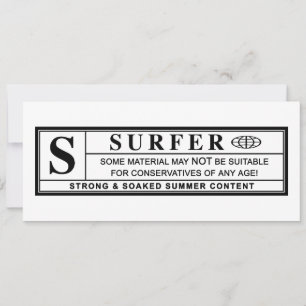 Convites etiqueta de aviso de surfista
