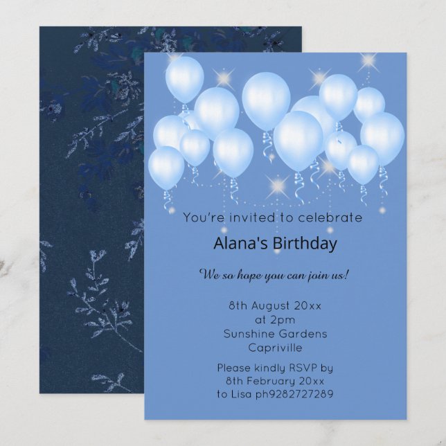 CONVITES ETIQUETA MODERNA DO MARINHO MODERNO (Frente/Verso)