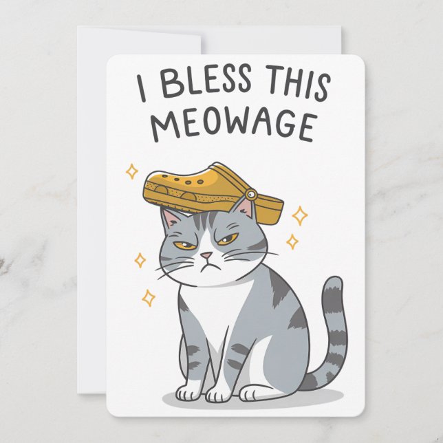 Convites Eu Abençoo Este Casamento Meowage Casamento Divert (Frente)