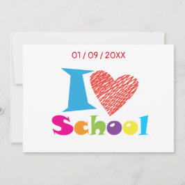 Convites Eu Adoro A Escola. De volta à escola. Cartoon