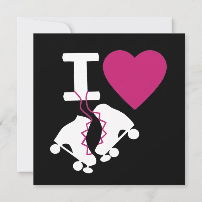 Convites Eu Adoro Roller Skating (Frente)