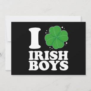 Convites Eu Amo Dia de São Patrício Coração Shamrock Irish