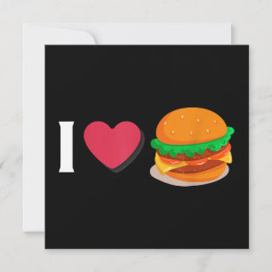 Convites Eu Amo Hambúrguer Cheeseburger Alimentação Não Sau