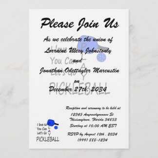 Convites eu amo-lhe posso deixo para ir azul do pickleball