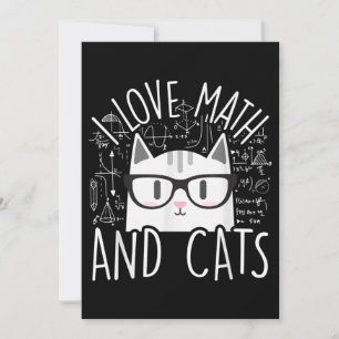 Convites Eu Amo Matemática E Gatos Gatinho Fofo Gato
