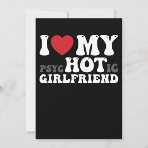 Convites Eu Amo Meu Namorada Psicótico Engraçado Eu Coração